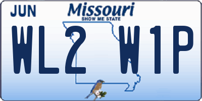 MO license plate WL2W1P