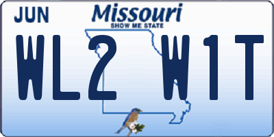 MO license plate WL2W1T
