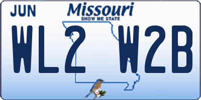 MO license plate WL2W2B