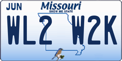 MO license plate WL2W2K