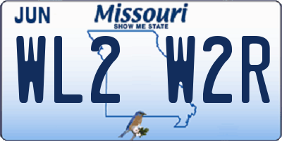 MO license plate WL2W2R