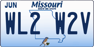 MO license plate WL2W2V