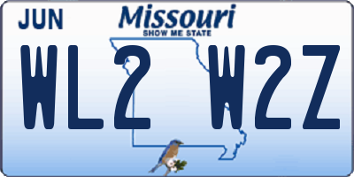 MO license plate WL2W2Z