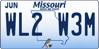 MO license plate WL2W3M