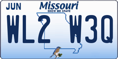 MO license plate WL2W3Q