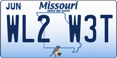 MO license plate WL2W3T