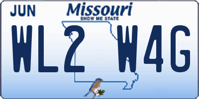 MO license plate WL2W4G