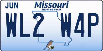 MO license plate WL2W4P