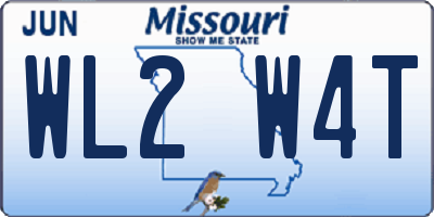 MO license plate WL2W4T
