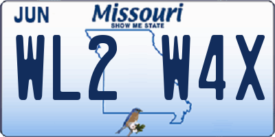 MO license plate WL2W4X