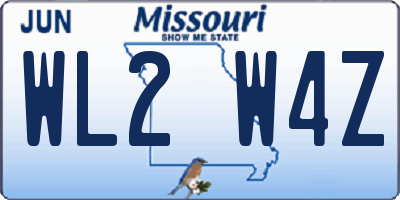 MO license plate WL2W4Z