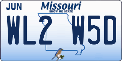 MO license plate WL2W5D