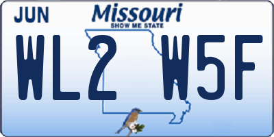 MO license plate WL2W5F