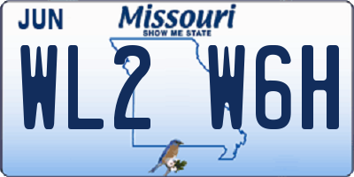 MO license plate WL2W6H