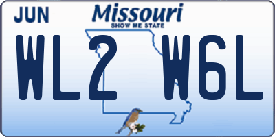MO license plate WL2W6L