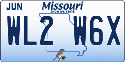 MO license plate WL2W6X