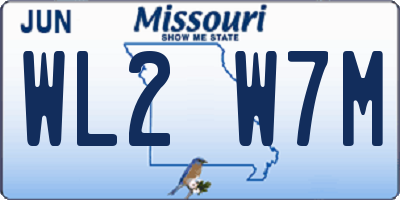 MO license plate WL2W7M