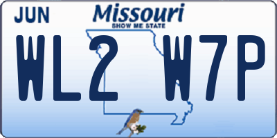 MO license plate WL2W7P