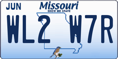 MO license plate WL2W7R