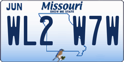 MO license plate WL2W7W
