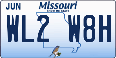 MO license plate WL2W8H