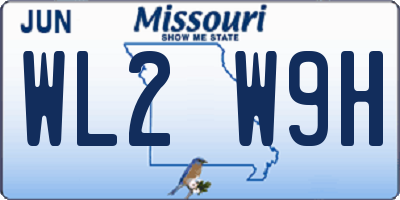 MO license plate WL2W9H