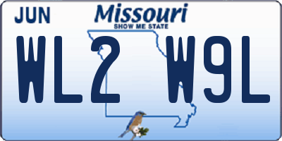 MO license plate WL2W9L