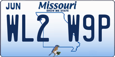 MO license plate WL2W9P