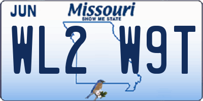 MO license plate WL2W9T