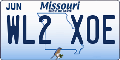 MO license plate WL2X0E