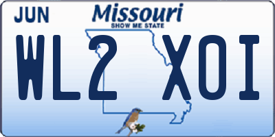 MO license plate WL2X0I
