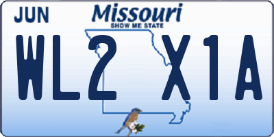MO license plate WL2X1A