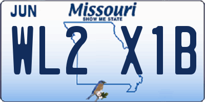 MO license plate WL2X1B