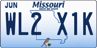 MO license plate WL2X1K
