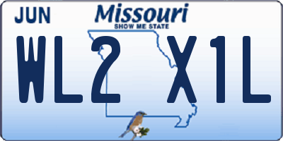 MO license plate WL2X1L