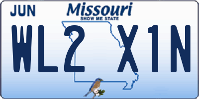 MO license plate WL2X1N