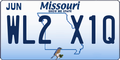 MO license plate WL2X1Q