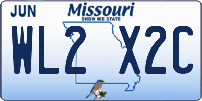 MO license plate WL2X2C