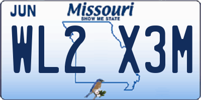 MO license plate WL2X3M