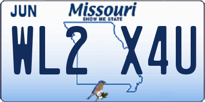 MO license plate WL2X4U