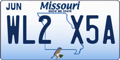 MO license plate WL2X5A