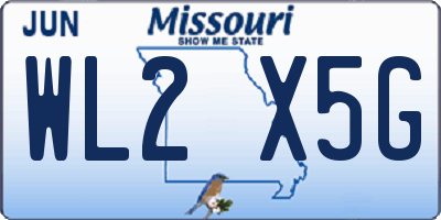 MO license plate WL2X5G