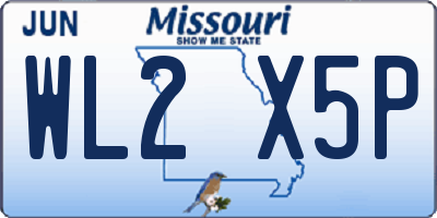 MO license plate WL2X5P