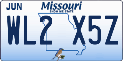 MO license plate WL2X5Z