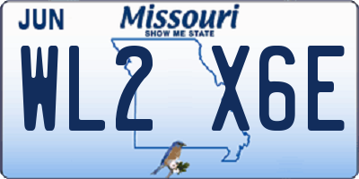 MO license plate WL2X6E