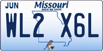 MO license plate WL2X6L