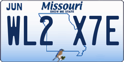 MO license plate WL2X7E
