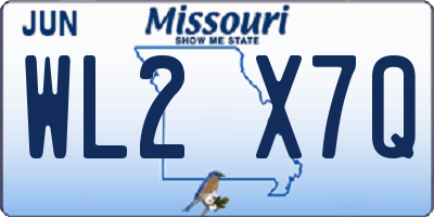 MO license plate WL2X7Q