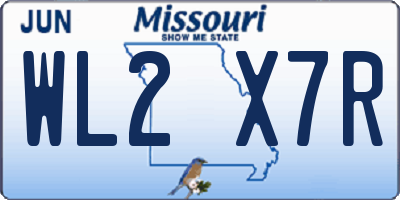 MO license plate WL2X7R