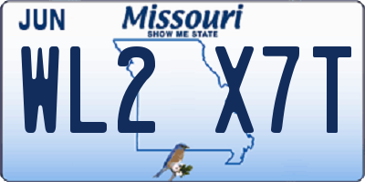 MO license plate WL2X7T